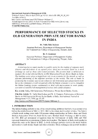 Performance of Select Stocks in Ed Old Generation