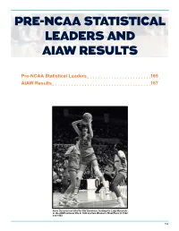 Pre-Ncaa Statistical Leaders and Aiaw Results