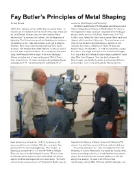 Principles of Metal Shaping