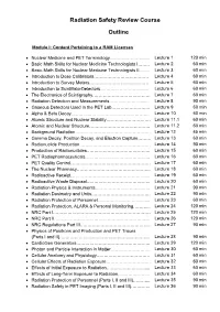Radiation Safety Review Course Syllabus