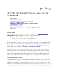 RE&lt;C: Heliostat Orientation Estimation Using a 3-Axis