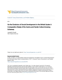 On the Evolution of Social Development in the British Sudan a Comparative Study of the Gezira and Zande Cotton-Growing Schemes