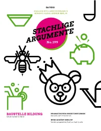 STACHLIGE ARGUMENTE No.199 DISKURS 02 HAUSHALT WIR INVESTIEREN in DIE STADT VON MORGEN!