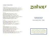 Welcome to Zahav! We Are So Happy to Serve You. for the Safety of Our Staff and All of Our Guests, a Face Mask Is Required At