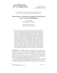 A Brief History of Archiving in Language Documentation, with an Annotated Bibliography