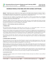 Business Models for Free and Open Source Software