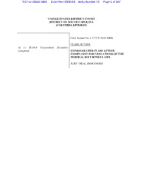 In Re SCANA Corporation Securities Litigation 17-CV-02616-Consolidated Class Action Complaint for Violations of the Federal Secu