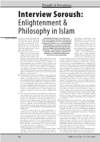 Interview Soroush: Enlightenment & Philosophy in Islam