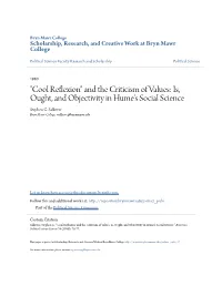 Is, Ought, and Objectivity in Hume's Social Science Stephen G