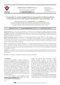 Neuropeptide Y1 Receptor Antagonist but Not Neuropeptide Y Itself Increased Bone Mineral Density When Locally Injected with Hyaluronic Acid in Male Wistar Rats