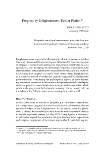 Progress by Enlightenment: Fact Or Fiction?1