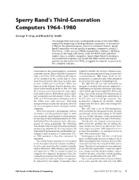 Sperry Rand's Third-Generation Computers 1964–1980