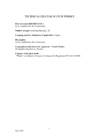 Technical File for Scotch Whisky