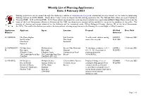 Weekly List of Planning Applications Date: 5 February 2021