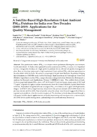 (1-Km) Ambient PM2.5 Database for India Over Two Decades (2000–2019): Applications for Air Quality Management