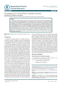 Development of a Wood Plastic Composite Extruder