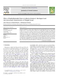 Effect of Hydrothermaled Bran on Physicochemical, Rheological and Microstructural Characteristics of Sangak Bread