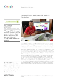 Google Adsense Fuels Growth for Android- Focused Site