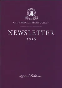 Old Rendcombian Society Newsletter 2016