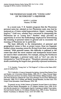 The Phoenician Name Kpr: 'Young Lion Or "He Forgives'? a Rejoinder