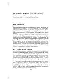 15 Structure Prediction of Protein Complexes