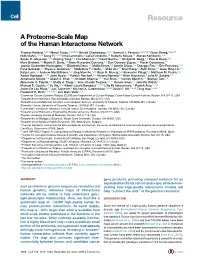 A Proteome-Scale Map of the Human Interactome Network