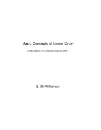 Basic Concepts of Linear Order