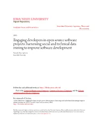 Engaging Developers in Open Source Software Projects: Harnessing Social