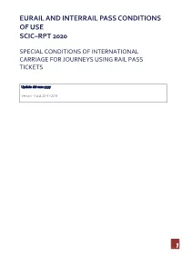 Eurail and Interrail Pass Conditions of Use Scic–Rpt 2020