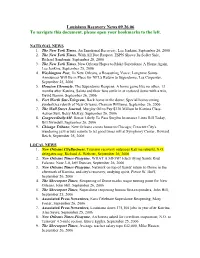 Louisiana Recovery News 09.26.06 to Navigate This Document, Please Open Your Bookmarks to the Left