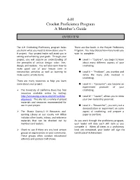 4-H Crochet Proficiency Program a Member's Guide