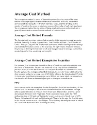 Average Cost Method