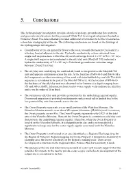 Hydrogeologic and Geotechnical Investigation