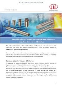 Learn Why Eddy-Current Sensors Are Now Replacing Inductive Sensors and Switches