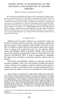 Rotten Apples: an Investigation of the Prevalence and Predictors of Teacher Cheating