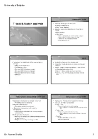 T-Test & Factor Analysis