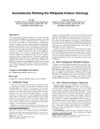 Automatically Refining the Wikipedia Infobox Ontology