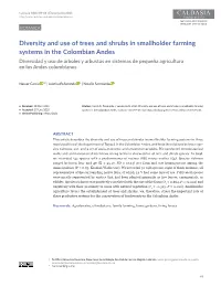 Diversity and Use of Trees and Shrubs in Smallholder Farming Systems In