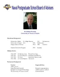 Dr. Robert Fossum, University of Texas at Austin