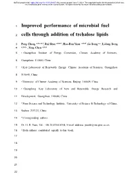 Improved Performance of Microbial Fuel Cells Through Addition Of