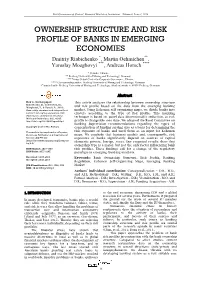 Ownership Structure and Risk Profile of Banks in Emerging Economies