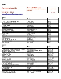 Renegades Song List to Save This PDF, Choose “File/Save As” and Your Preferred UPDATED Location