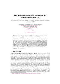 The Design of Scalar AES Instruction Set Extensions for RISC-V