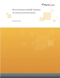Why an Enterprise Nosql Database for Unstructured Information