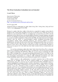 5. Connectionism and Consciousness