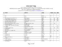 CD LIST Title Save 7/9/2015 9:22:00 PM Print 7/9/2015 9:22:00 PM OPEN This on Your Computer