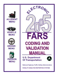 Fars5 Coding and Driver Menu Validation Manual U.S