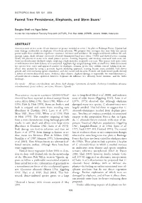 Forest Tree Persistence, Elephants, and Stem Scars1