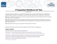 IT Acquisition Workforce CLP Tool Updated April 2021