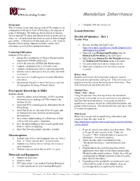 Lesson Plan Mendelian Inheritance